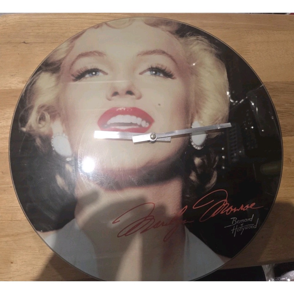 Marilyn Monroe Bernard Hollywood Wall Clock 2011 Vintage Style Round 12" Works